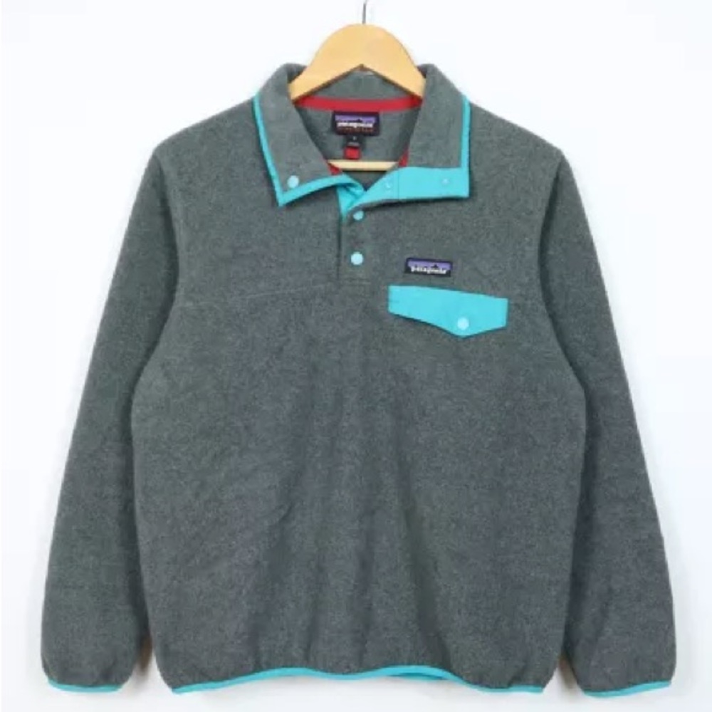 Patagonia | Synchilla Snap Fleece Pullover in Gray and Blue Size XS